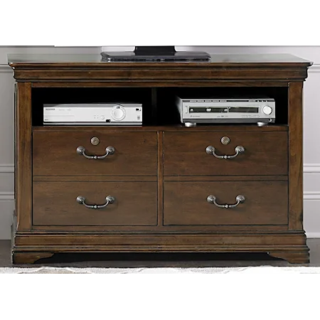 Traditional Media File Cabinet with Locking Drawers